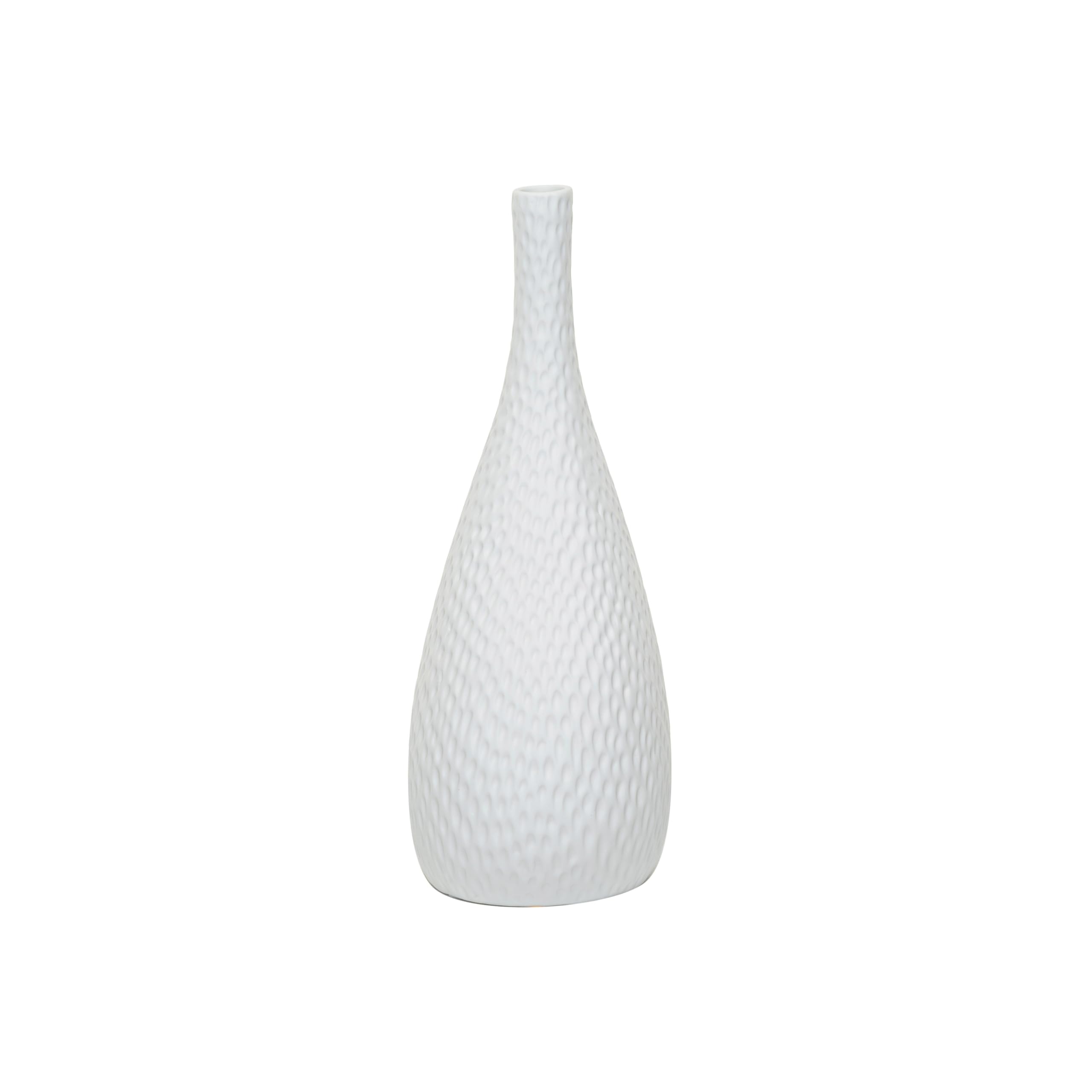 Bloomingville Debossed Stoneware Bisque Table Lamp with Inline Switch, White - Image 4