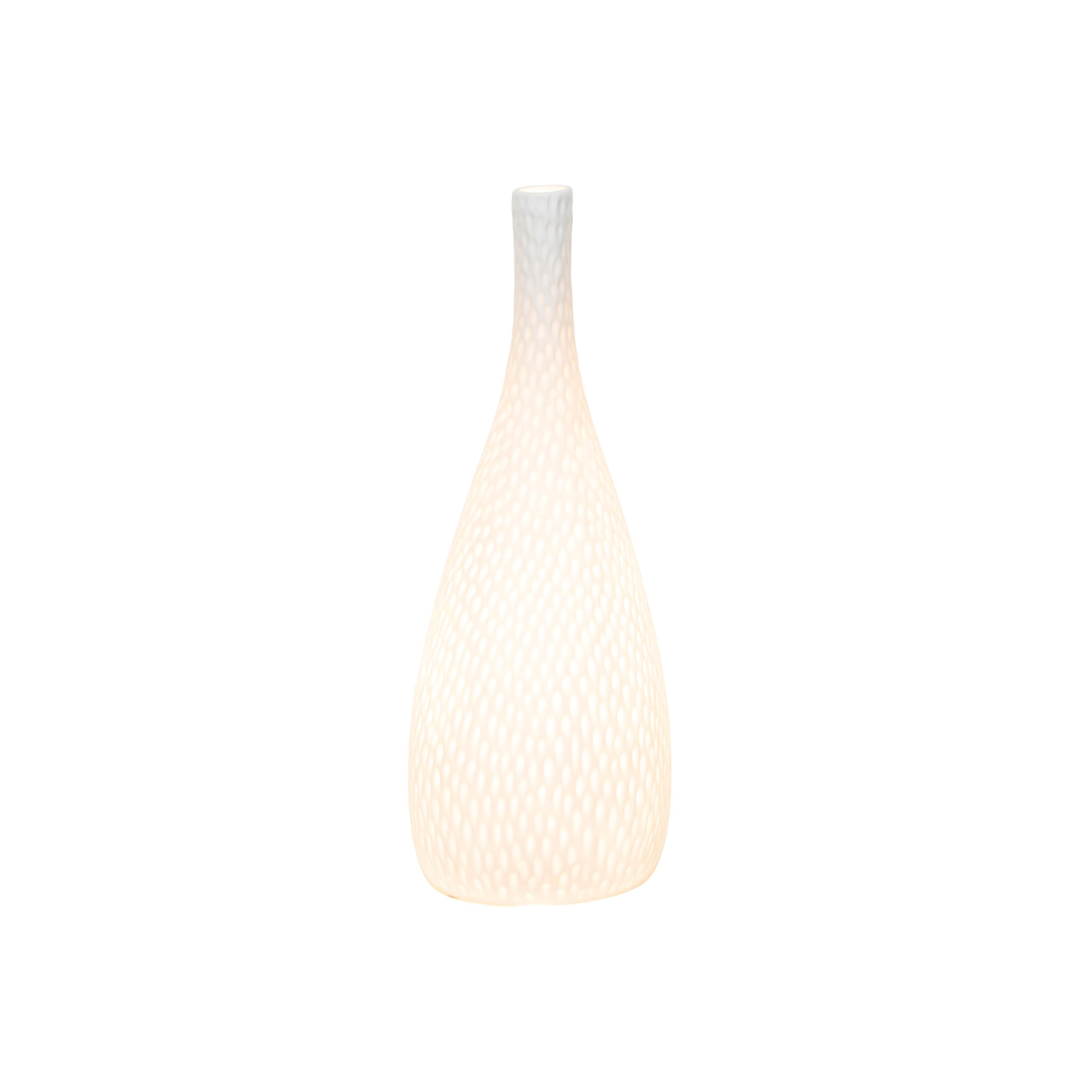 Bloomingville Debossed Stoneware Bisque Table Lamp with Inline Switch, White - Image 5