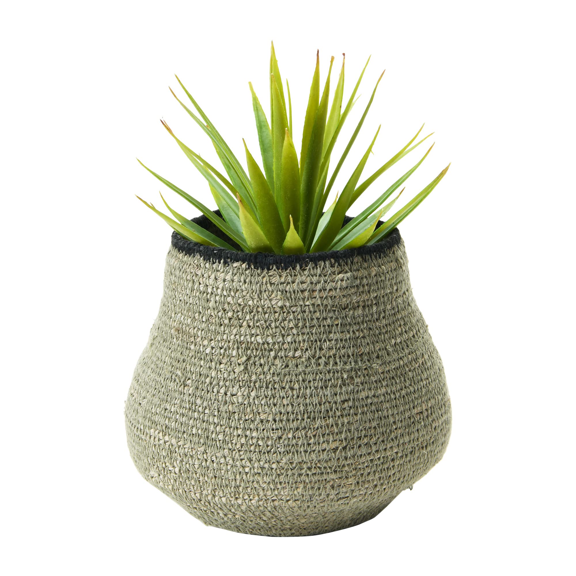 Bloomingville Hand-Woven Seagrass, Grey & Black Basket, AH1801 - Image 4