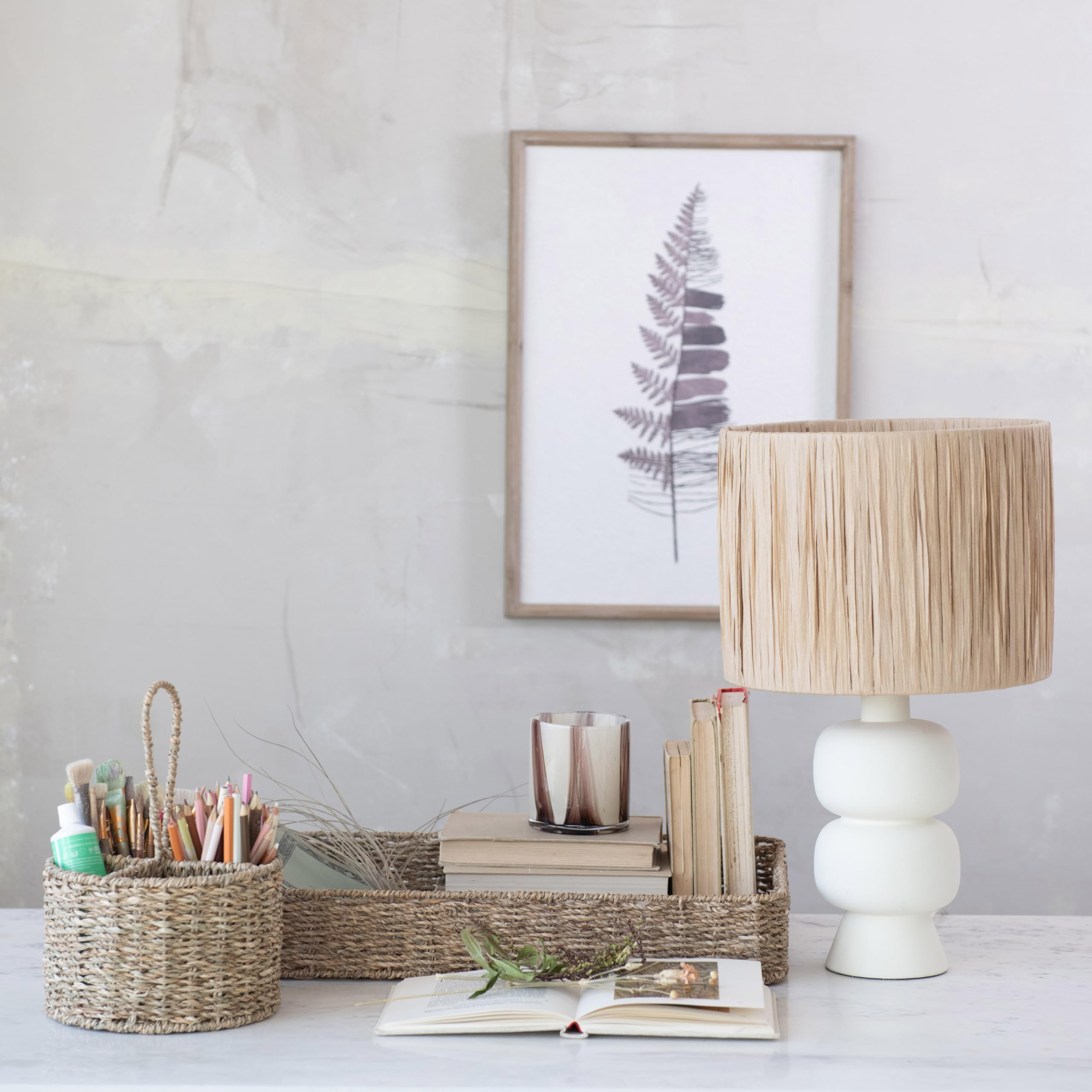 Bloomingville, Natural Round Seagrass Multi-Section Caddy - Image 3
