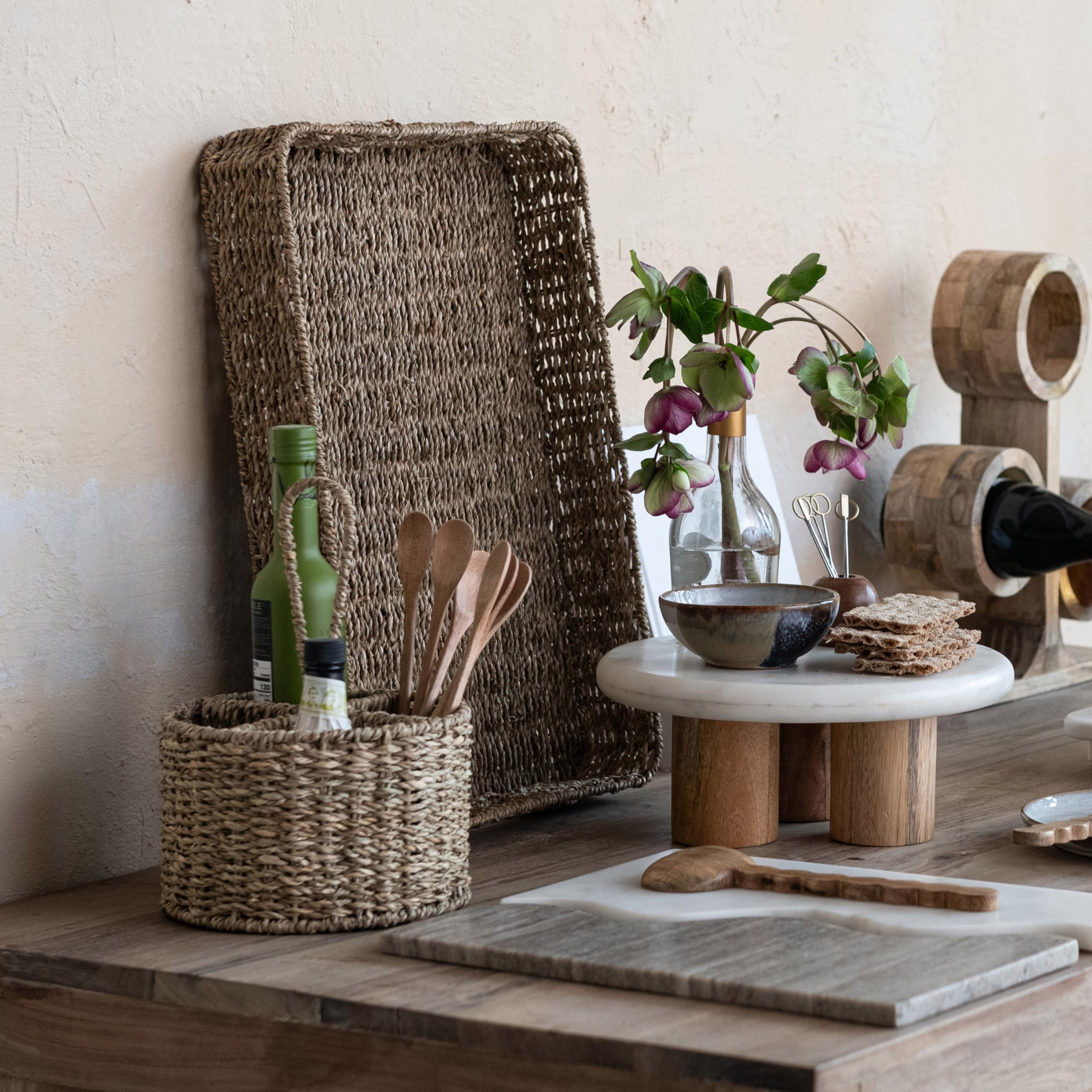 Bloomingville, Natural Round Seagrass Multi-Section Caddy - Image 4