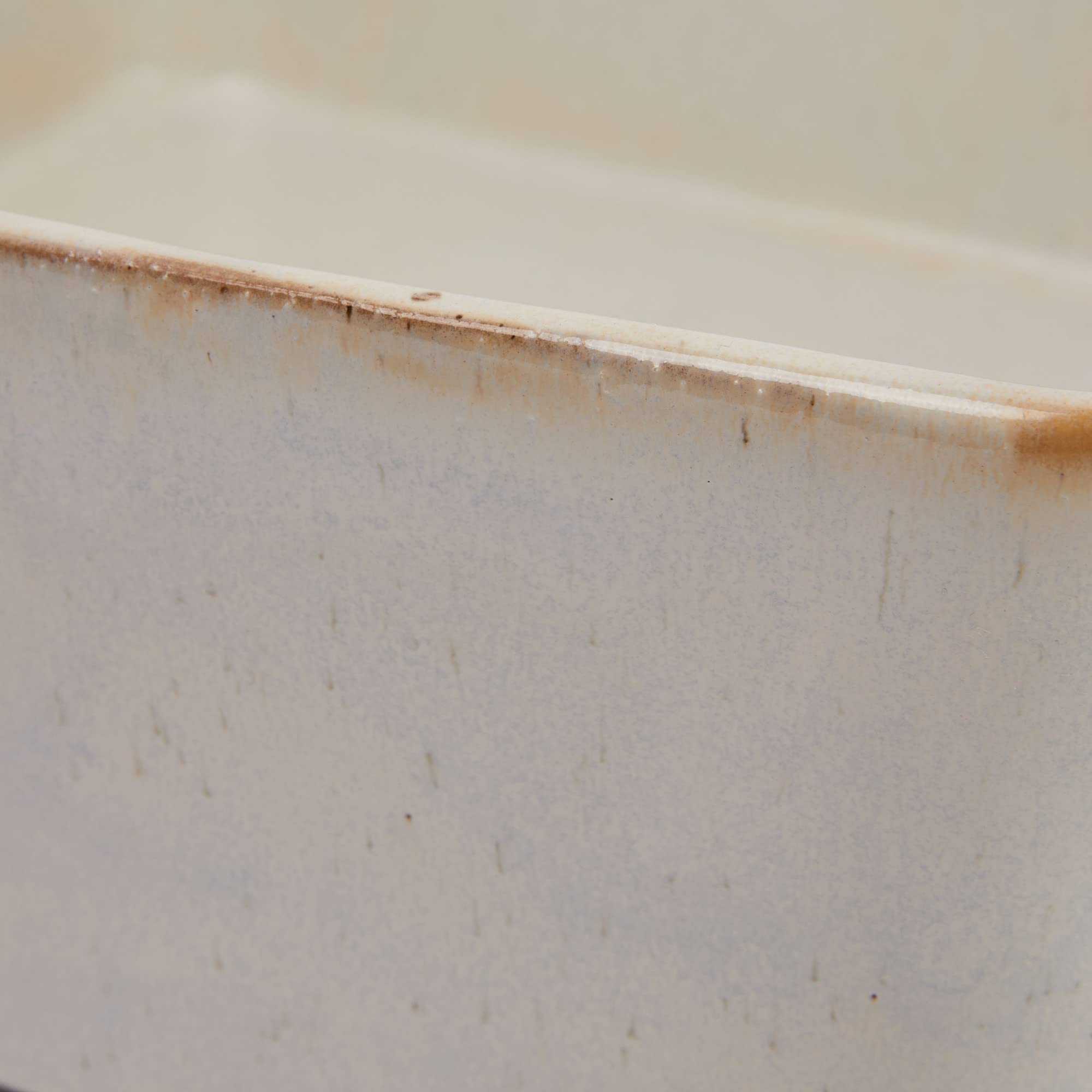 Bloomingville Rectangular Stoneware, Ivory Reactive Glaze Planter - Image 6