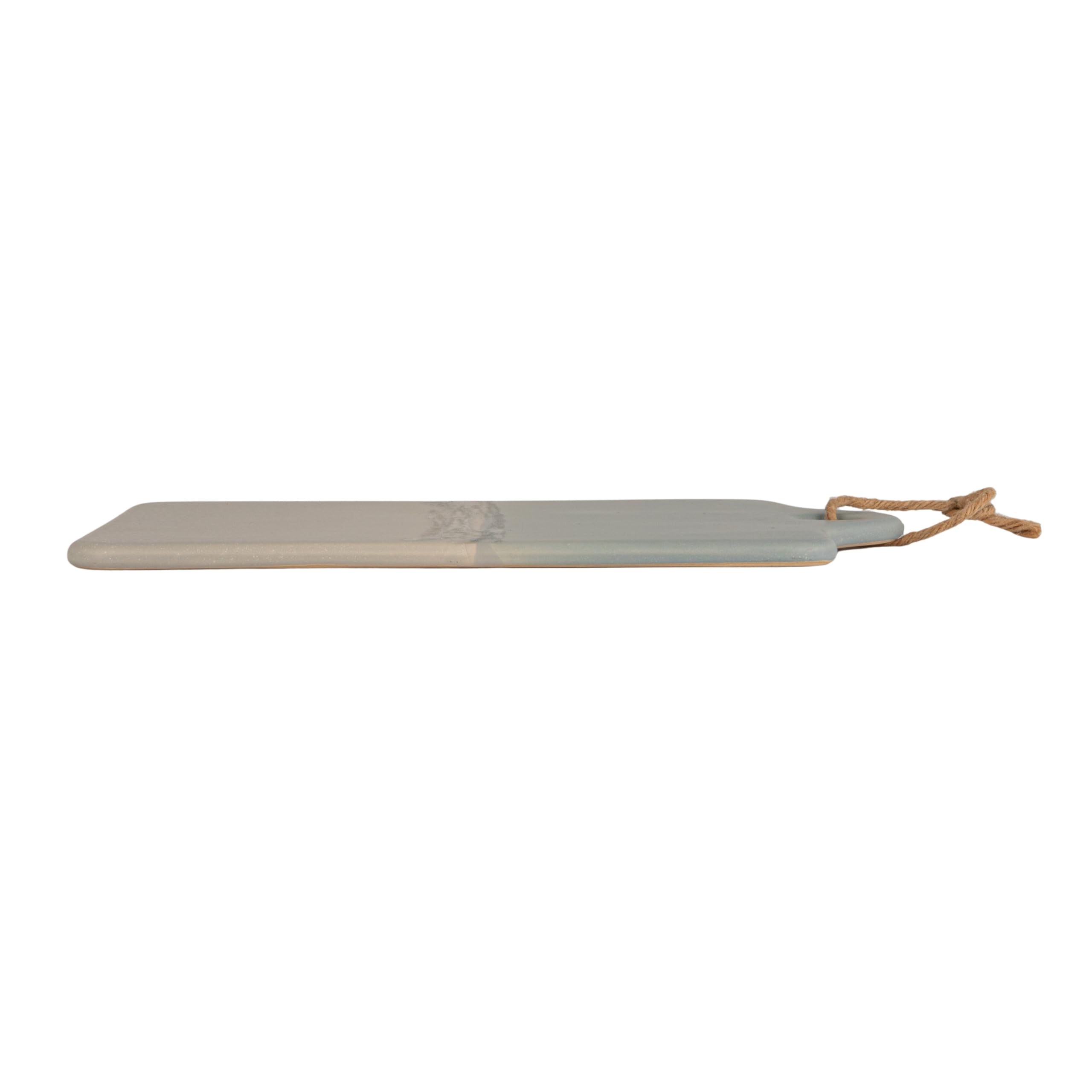Bloomingville Stoneware Cheese Serving Board with Jute Tie, Matte Blue and Sand Color - Image 6