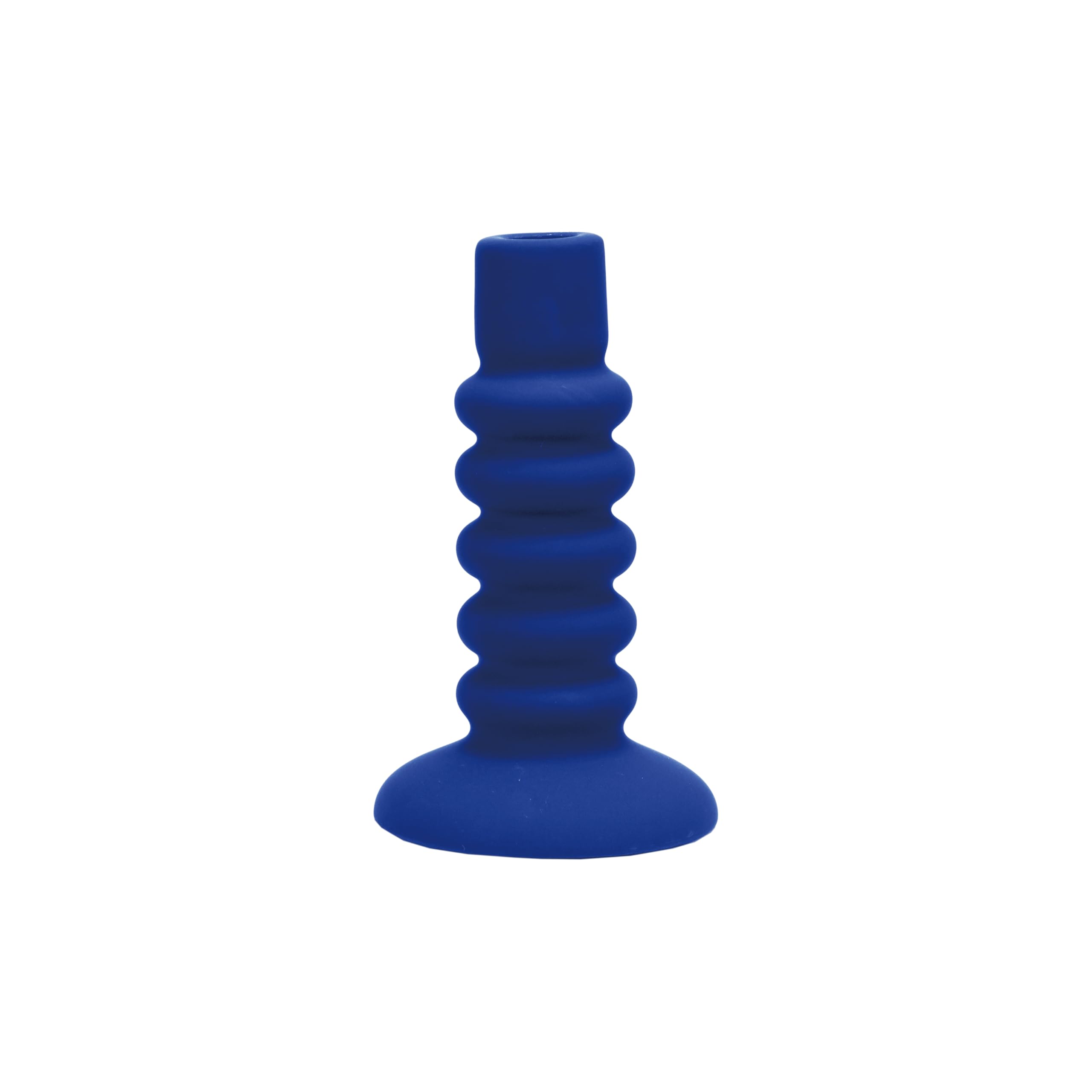 Bloomingville Stoneware Taper Holder, Latex Glaze, Blue - Image 3