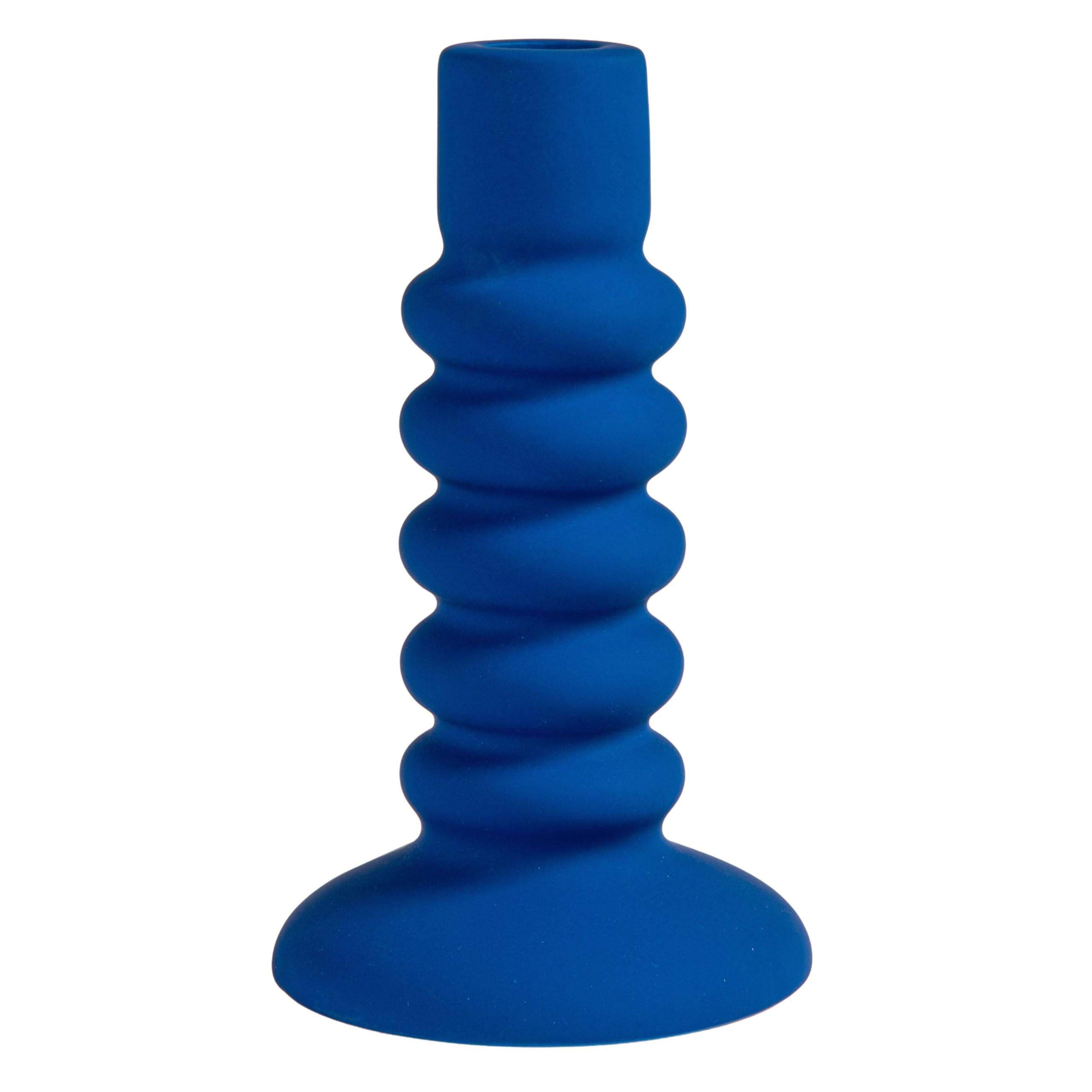 Bloomingville Stoneware Taper Holder, Latex Glaze, Blue - Image 6