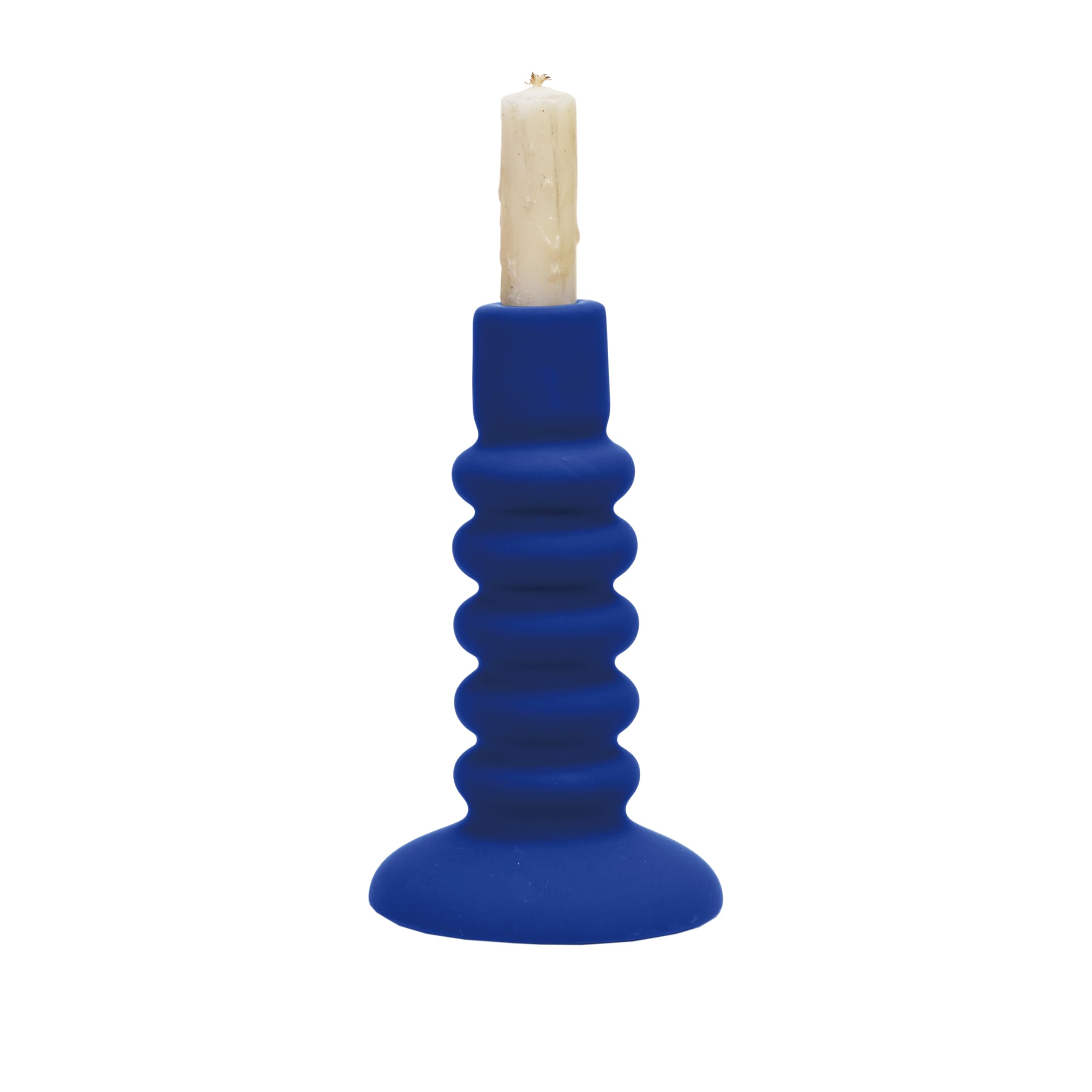 Bloomingville Stoneware Taper Holder, Latex Glaze, Blue - Image 7